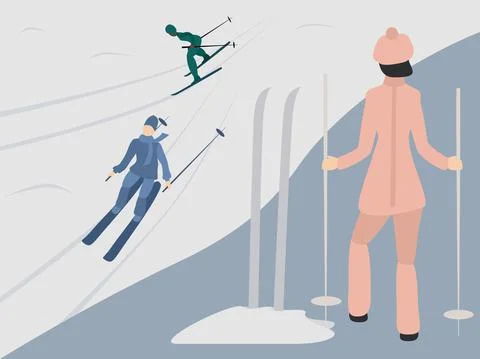 Ski resort. Vector illustration for design Stock Illustration