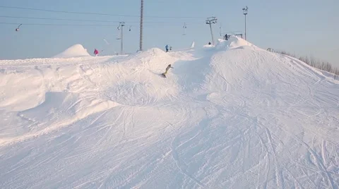 Ski resort in winter Stock Footage 59722627