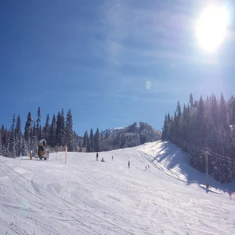 Ski resort in winter Stock Footage 69468667