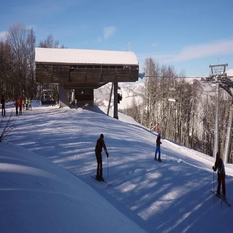 Ski resort in winter Stock-Footage 69468922
