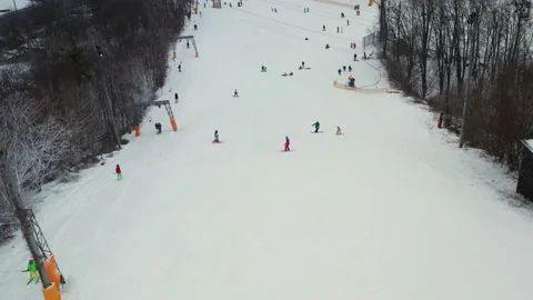 Ski resort in Winter Stock Footage 203753550