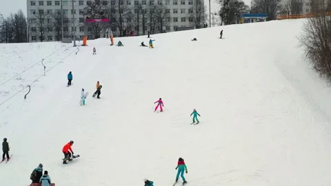 Ski resort in Winter Stock Footage 203753724