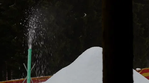 Ski resorts are covered with artificial snow 4k 25fps video Stock-Footage 321905871
