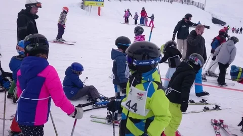 SKI SCHOOL FUN Stock Footage 121850541