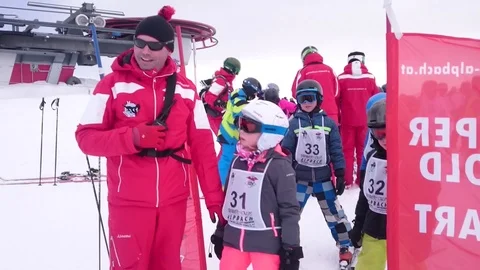 SKI SCHOOL GATE Stock Footage 121850594