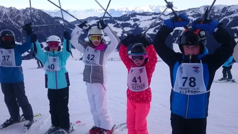 SKI SCHOOL WELCOME Stock Footage 121850619