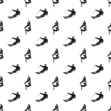 Ski seamless pattern Stock Illustration