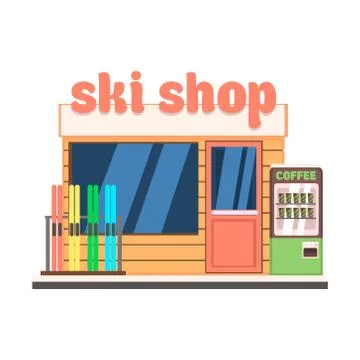 Ski Shop Front. Vector Illustration Stock Illustration