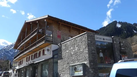 SKI SHOP MOUNTAIN SWEEP Stock Footage 121450576