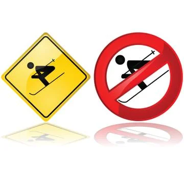 Ski signs Stock Illustration