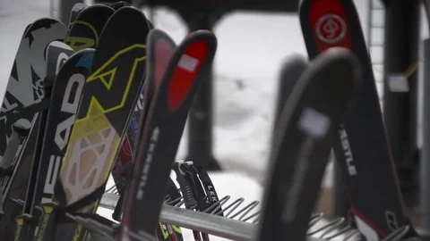 Ski at ski resort Stock Footage 84506875