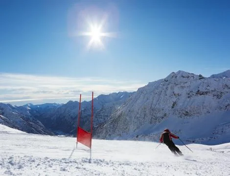 Ski slalom Stock Photos