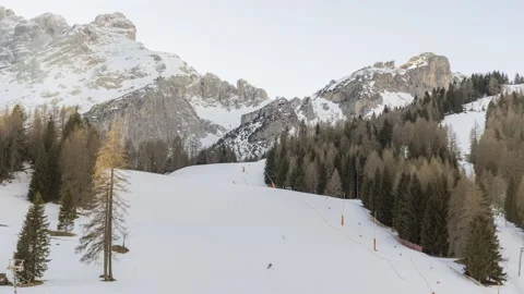 Ski slope in the Alps in winter Video stock 171999633