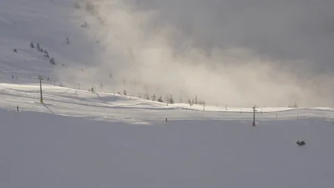 Ski slope in the Austrian Alps Stock Footage 82711358