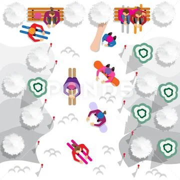 Ski slope. Stock Illustration