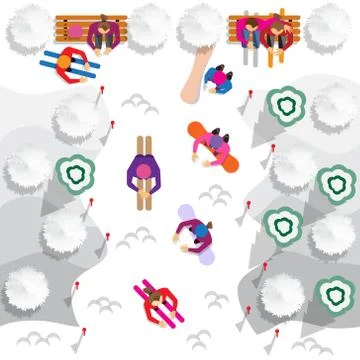 Ski slope. Stock Illustration