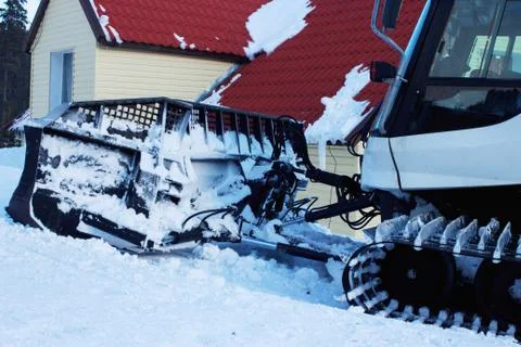 Ski slope preparation machine 库存照片