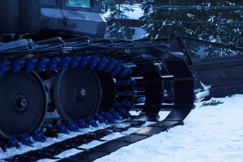 Ski slope preparation machine Stockfoto's