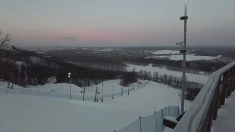 Ski slope view during the day Stock Footage 150822746
