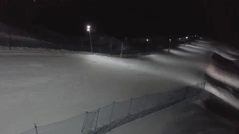 Ski slope view at night Stock Footage 150822710