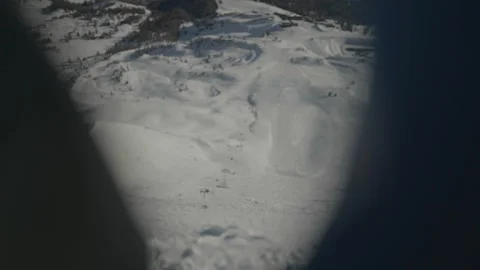 Ski slopes and mountains between two people Видео 346056005