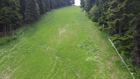 Ski slopes during summer 스톡 사진