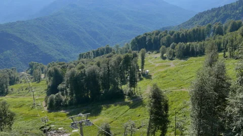 Ski slopes in summer. Rosa Khutor. Russia, Sochi. 4K Stock Footage 52716489