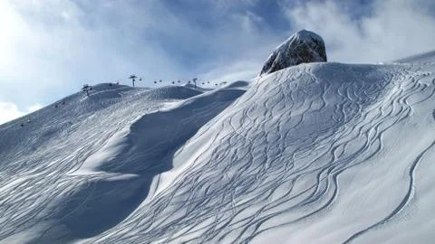 Ski slopes in winter Stock Photos