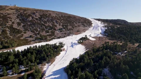 Ski station during spring low season in a sunny day. Stock Footage 169443936