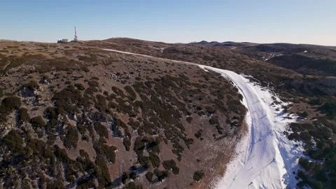 Ski station during spring low season in a sunny day. Stock Footage 169444124