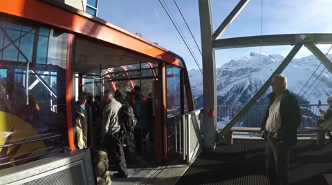 Ski Station on mount over Engelberg on the Swiss alps. Stock Footage 46174180