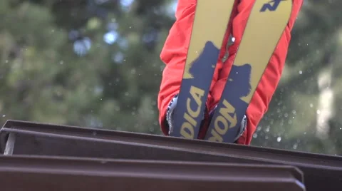 Ski Street close up Stock Footage 41737507