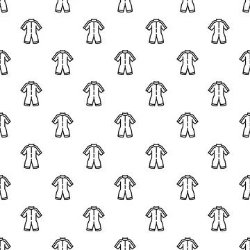 Ski suit apparel seamless pattern line art Stock Illustration