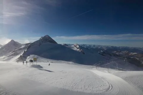 Ski theme, wintertime. Stock Photos