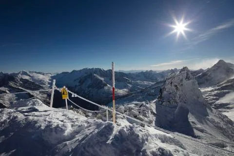 Ski theme, wintertime. Stock Photos