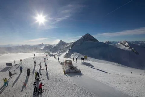 Ski theme, wintertime. Stock Photos