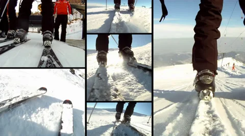 Ski time, collage Video stock 33723068