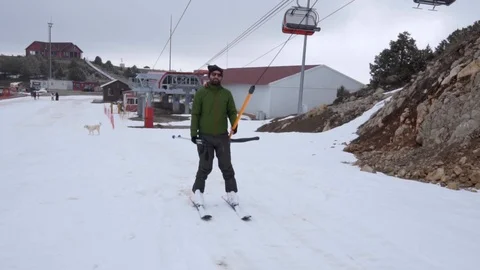 Ski Time in Ski center Stock Footage 105784599