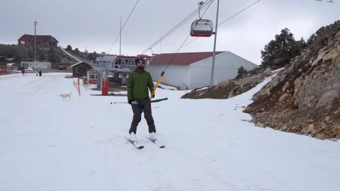 Ski Time in Ski center Stock Footage 105784898