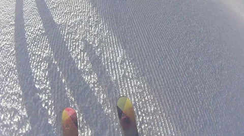 Ski tips on the piste Stock Footage 66288708