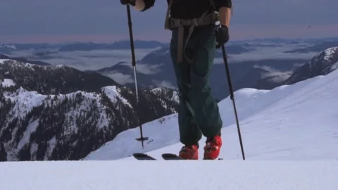 Ski Touring in the Alpine Stock Footage 171887655