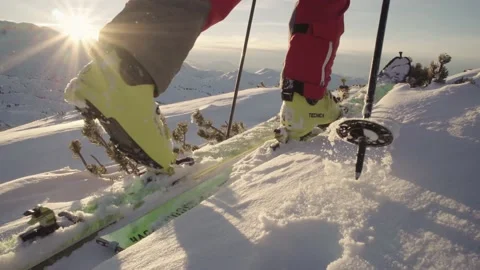 Ski Touring in the Alps Stock Footage 144825509