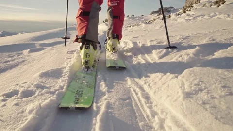 Ski Touring in the Alps Stock Footage 144825520