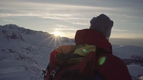 Ski Touring in the Alps Stock Footage 144825556