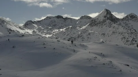 SKI TOURING IN BETWEEN MOUNTAIN Stock-Footage 100151948