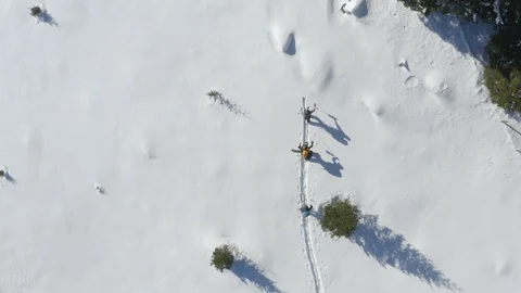 Ski touring group Video stock 129362662