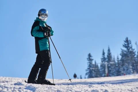Ski touring man Stock Photos