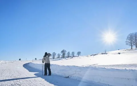 Ski touring man Stock Photos