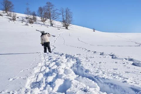 Ski touring man Stock Photos