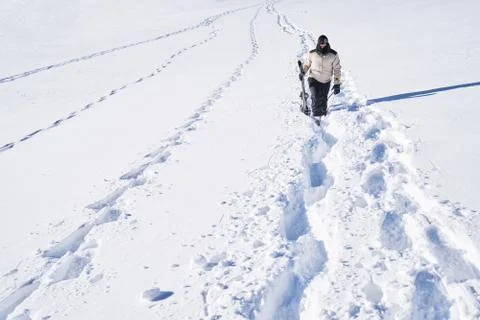 Ski touring man Stock Photos